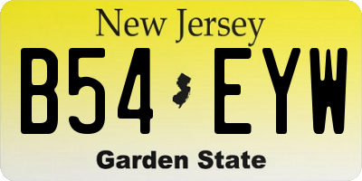NJ license plate B54EYW