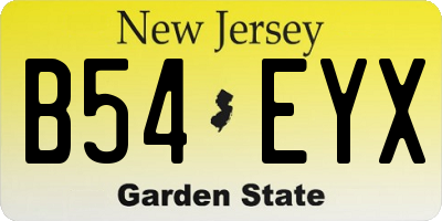 NJ license plate B54EYX