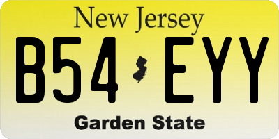 NJ license plate B54EYY