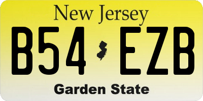 NJ license plate B54EZB