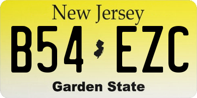 NJ license plate B54EZC