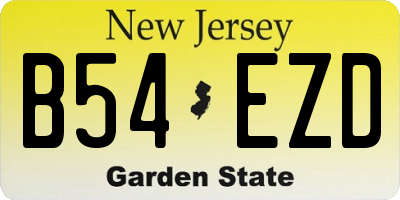 NJ license plate B54EZD