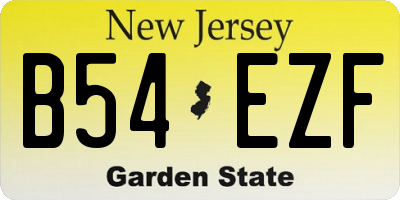 NJ license plate B54EZF