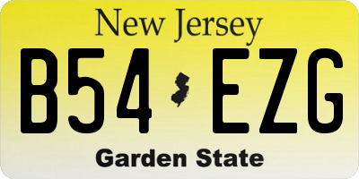 NJ license plate B54EZG