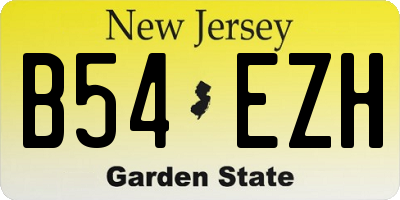 NJ license plate B54EZH