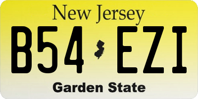 NJ license plate B54EZI