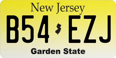 NJ license plate B54EZJ