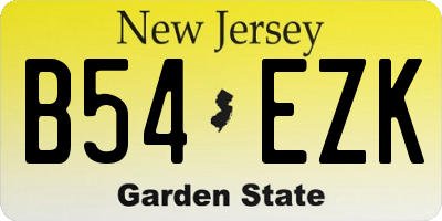 NJ license plate B54EZK