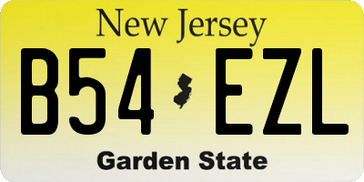 NJ license plate B54EZL