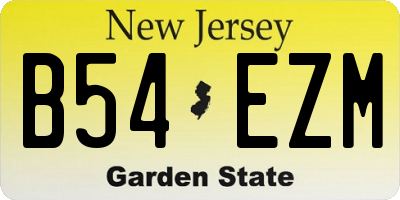 NJ license plate B54EZM
