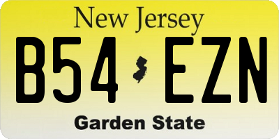 NJ license plate B54EZN