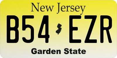 NJ license plate B54EZR