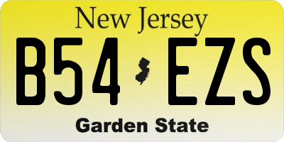 NJ license plate B54EZS