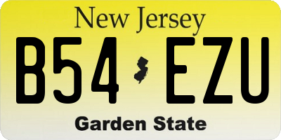 NJ license plate B54EZU