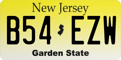 NJ license plate B54EZW