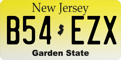 NJ license plate B54EZX