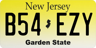 NJ license plate B54EZY