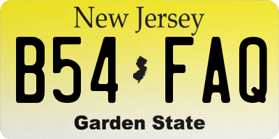 NJ license plate B54FAQ