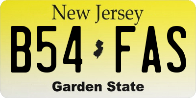 NJ license plate B54FAS