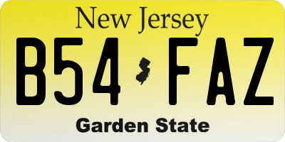 NJ license plate B54FAZ