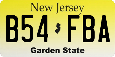 NJ license plate B54FBA