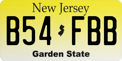NJ license plate B54FBB