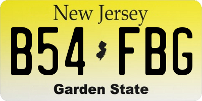 NJ license plate B54FBG
