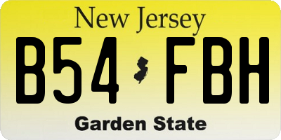 NJ license plate B54FBH