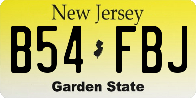 NJ license plate B54FBJ