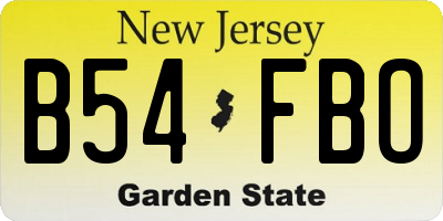 NJ license plate B54FBO