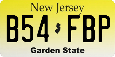 NJ license plate B54FBP