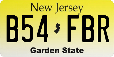 NJ license plate B54FBR