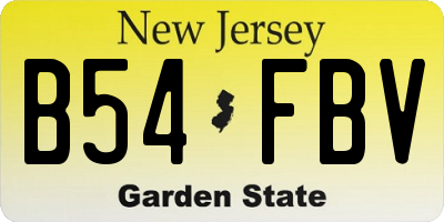 NJ license plate B54FBV