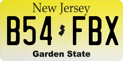 NJ license plate B54FBX