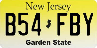 NJ license plate B54FBY