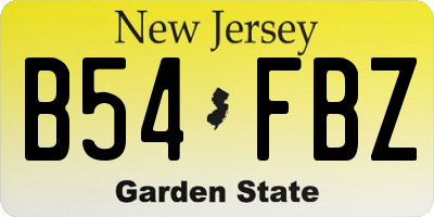 NJ license plate B54FBZ