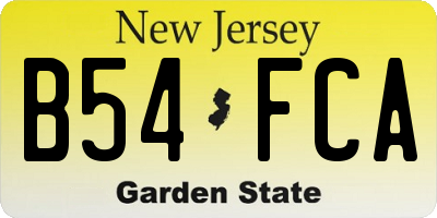 NJ license plate B54FCA