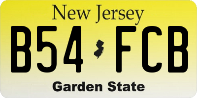 NJ license plate B54FCB