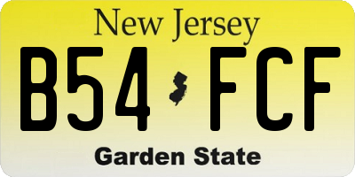 NJ license plate B54FCF
