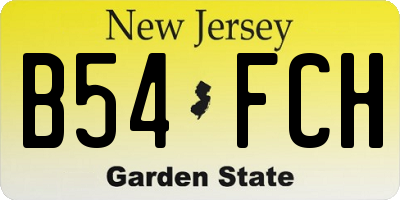 NJ license plate B54FCH