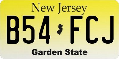 NJ license plate B54FCJ