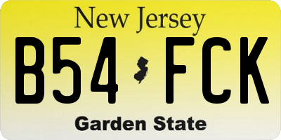 NJ license plate B54FCK