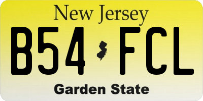 NJ license plate B54FCL