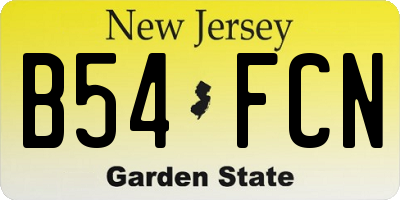 NJ license plate B54FCN