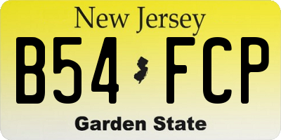NJ license plate B54FCP