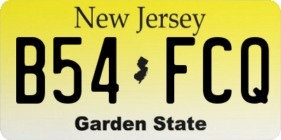 NJ license plate B54FCQ