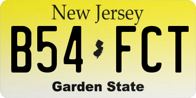 NJ license plate B54FCT