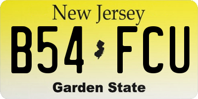 NJ license plate B54FCU