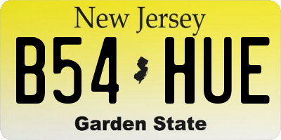 NJ license plate B54HUE