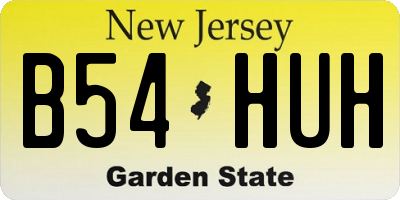 NJ license plate B54HUH
